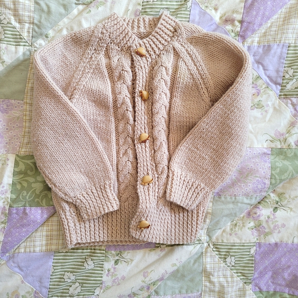 Child's 6/12 month cardigan with turtle buttons